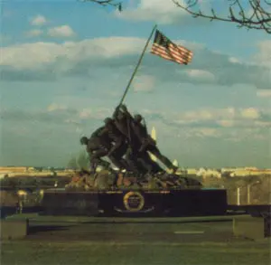 A statue of the marine corps war memorial in washington, dc.